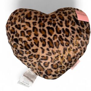 Juicy Couture Leopard Print Heart Pillow